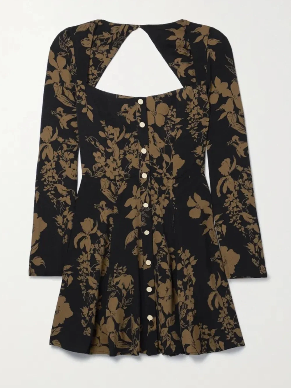 Reformation Indira Cutout Floral-print Crepe Mini Dress - Picture 2 of 6